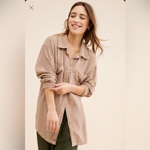 We The Free Brown Button Down Shirt